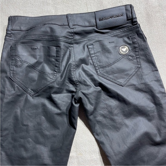 ★ Emporio Armani New Mischa Waxed Coated Skinny Pants - Picture 5 of 12